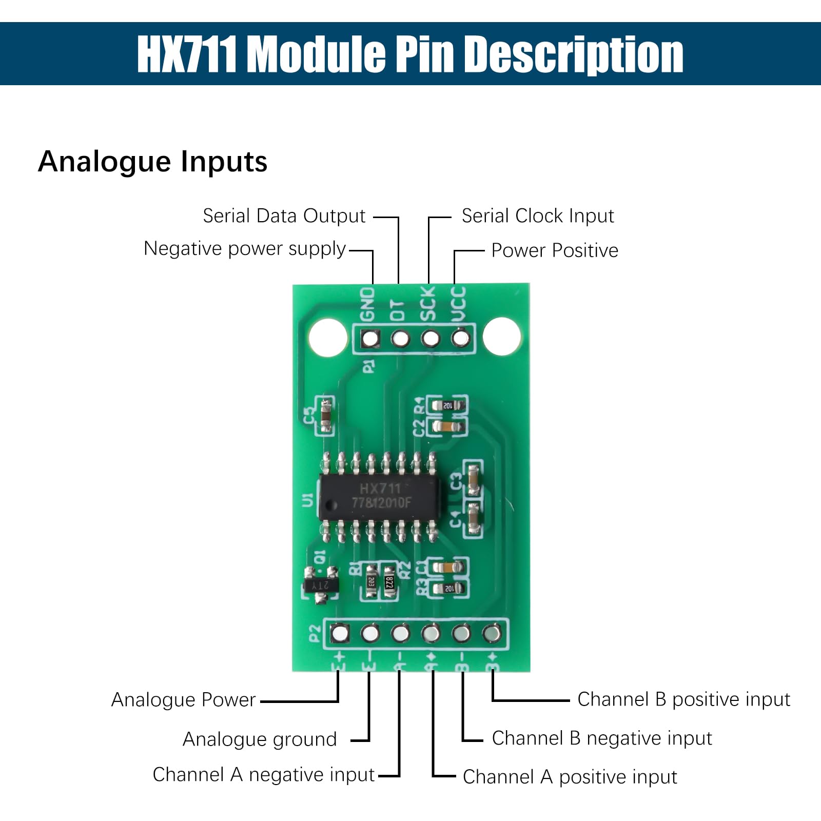 HX711 Weighing Sensor Moduli Binghe 5 Pezzi HX711 Modulo Sensore di Pesatura 24 Bit A/D Modulo sensore di pesatura ad alta precisione HX711 Compatibile con Arduino