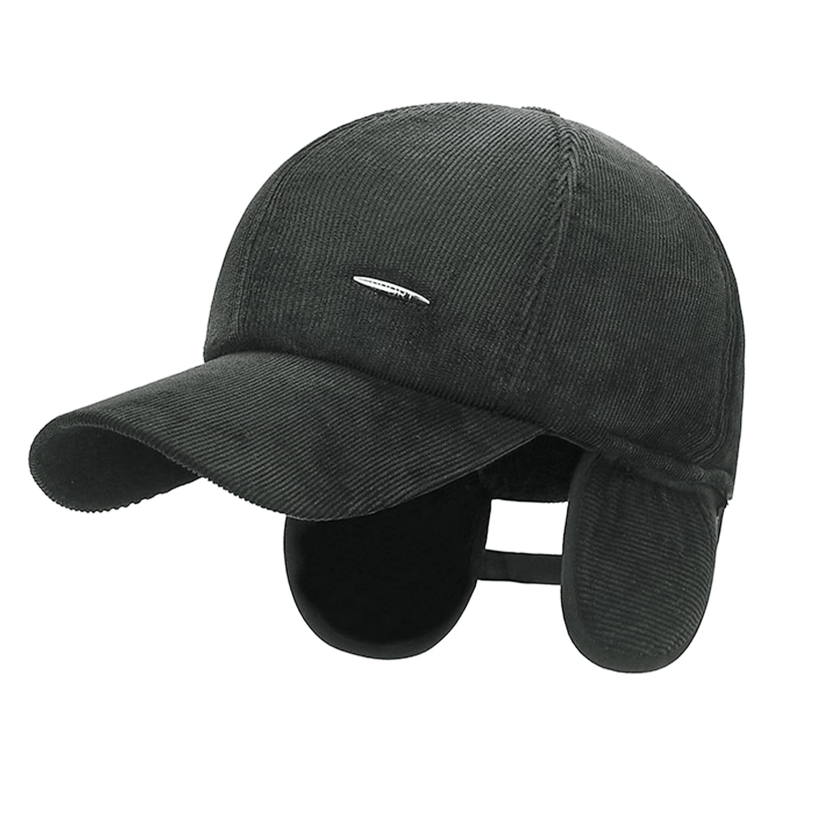 [LYING] Winter Hat with Earmuffs, Work Cap, Cotton, Warm, Cold Protection, Baseball Cap, Solid, Cool, Cold Protection, Cap, Men, Bicycle, Climbing, Outdoors, Golf, Hat, Autumn, Winter, Respect for the 55.0-60.0 cm gray