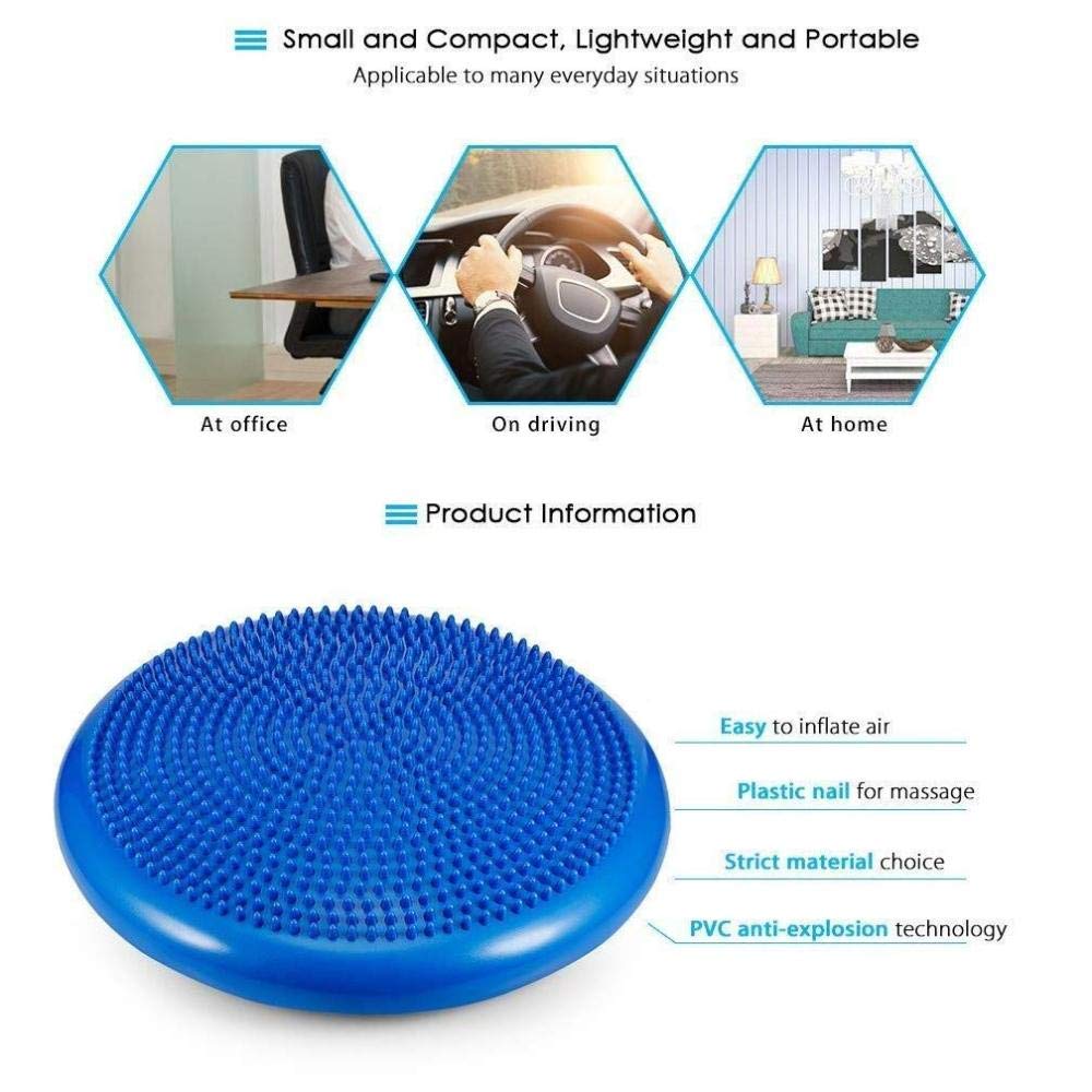 Balance Board,Matte Aufblasbares Gleichgewichtskissen Yoga Workout Fitness Training Übung Balance Sitzpolster Mit Handluftpumpe (2),Purple