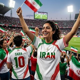 V-DECORPARKS Custom Iran Soccer Jersey with Name Number, Iranian Football Jersey for Men Women Youth, Iran Soccer Shirt