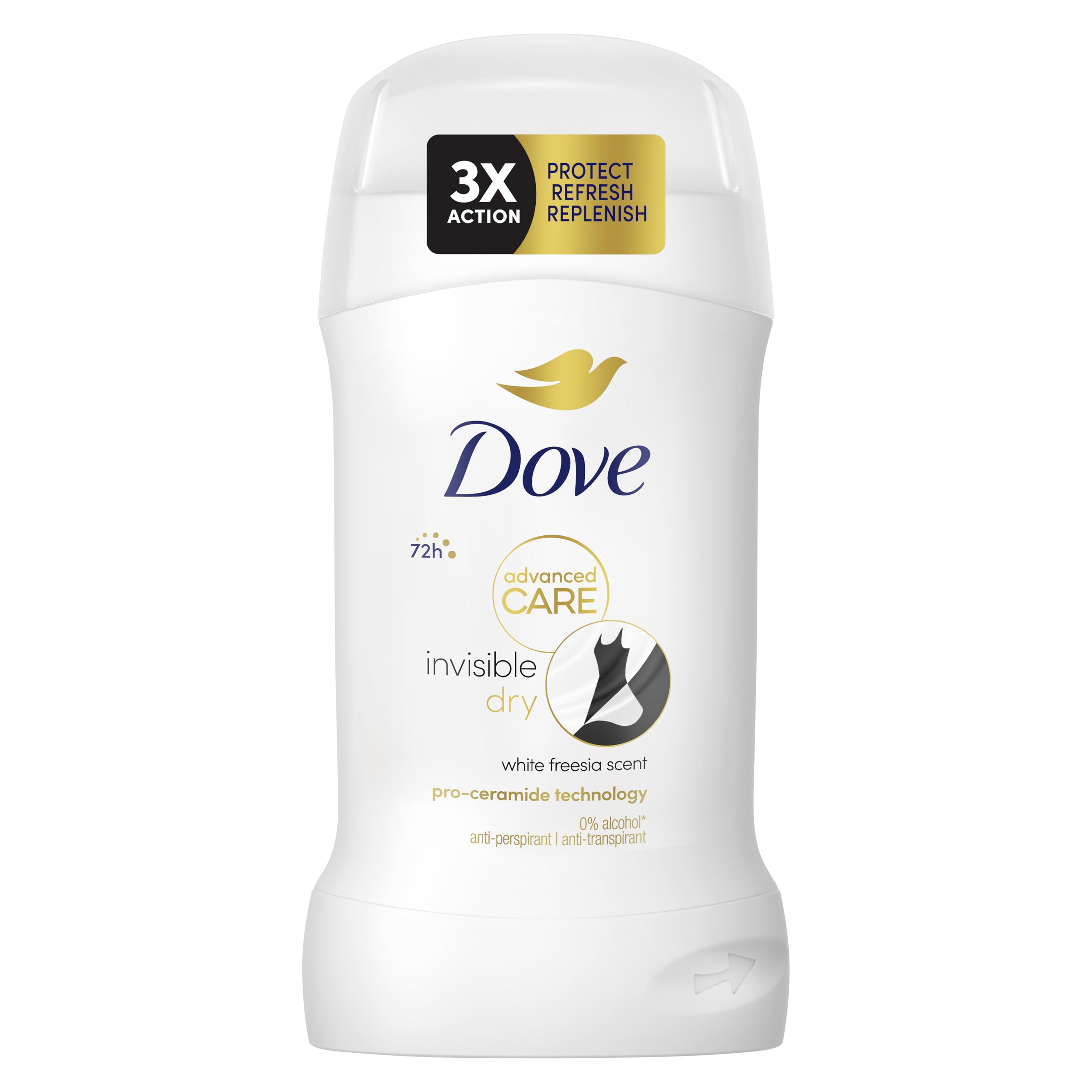 Dove Advanced Care Invisible Dry Anti-Perspirant Cream Women's Deodorant Stick with pro-ceramide technology for 72 hours sweat protection 50 ml