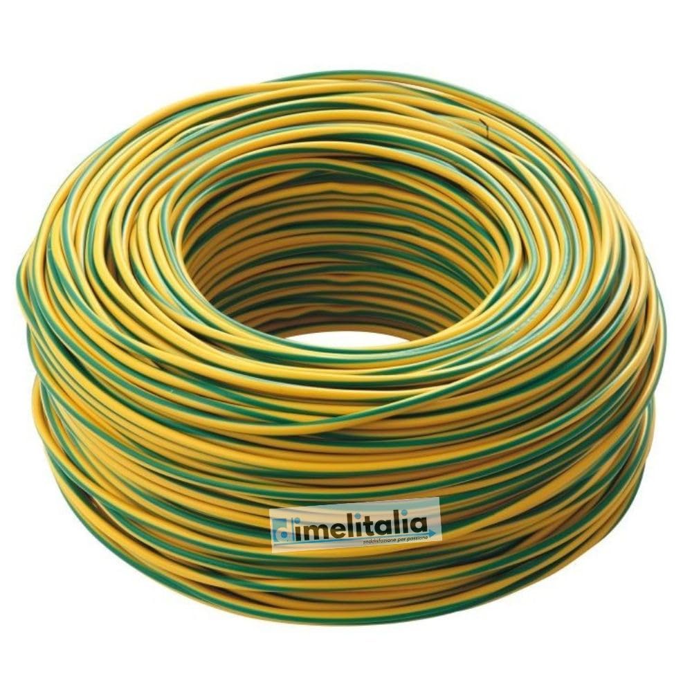 Cavo Filo Elettrico Metri 25 Unipolare Colorato FS17 Colorato Matassa Per Infilaggi ed Impianti Elettrici (Giallo/Verde, mmq. 6)