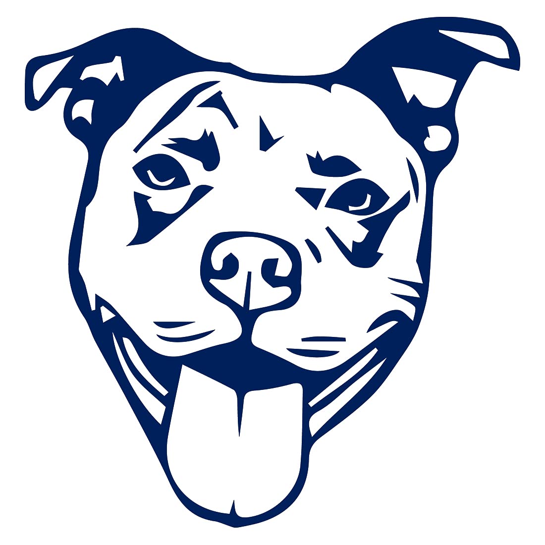 Pitbull Face Stencil 1 (Navy Blue) (Set Of 2) Premium Waterproof Vinyl Decal Stickers for Laptop Phone Accessory Helmet Car Window Bumper Mug Tuber Cup Door Wall Decoration