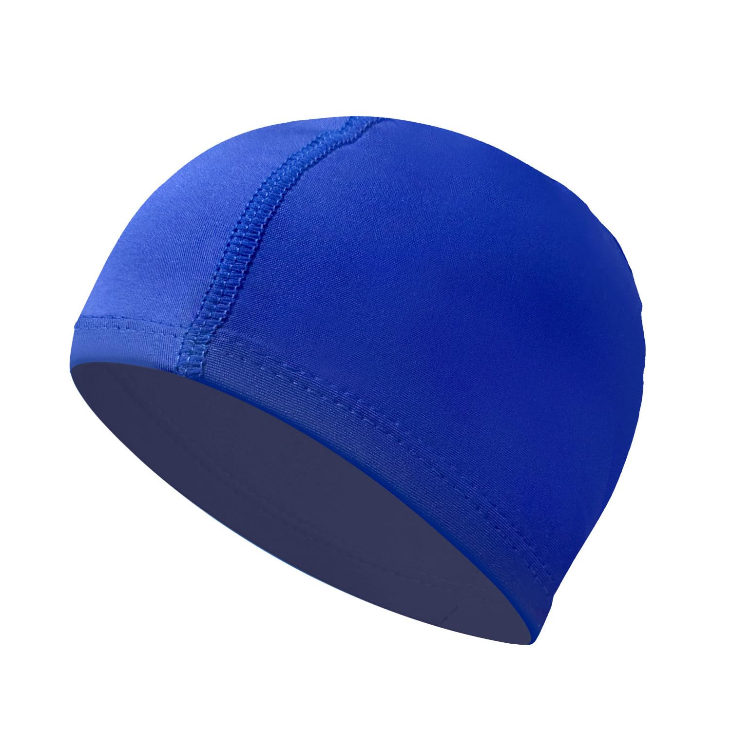 Blue Fabric Swimming Cap, Unisex Stretch Swim Cap Comfortable Light Swim Hats for Men and Women