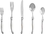 Laguiole 20 Ensemble de flatwares en pièces – Ensemble de couverts en acier inoxydable – Lave-vaisselle Safe Silverware Set – Ensembles d'Utensile Luxueux avec Nives, Spoons et Fourches (Faux Ivoire, Service pour 4)