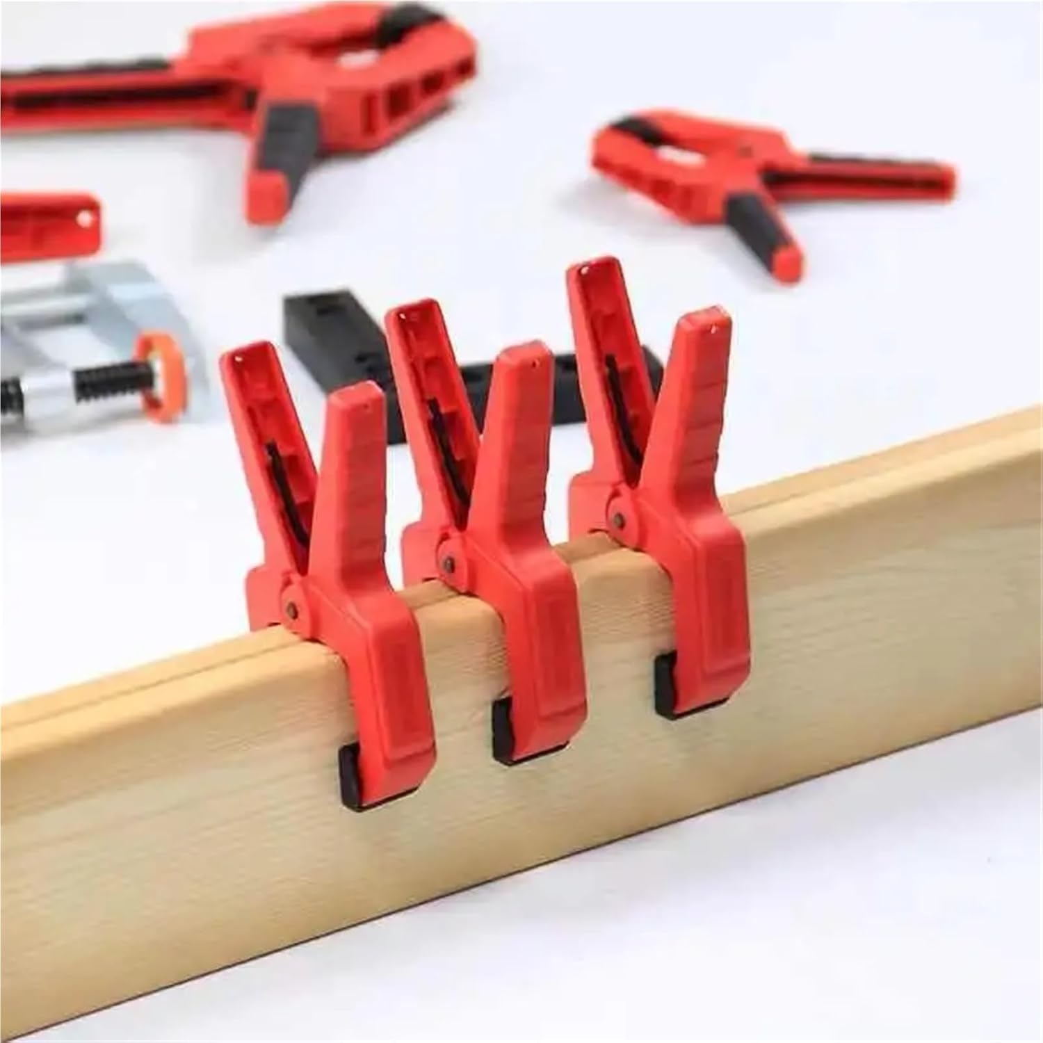 2/3/4Inch Heavy Duty Woodworking Plastic Spring Clamp Clip Strong A Type Nylon Clip Wood Carpenter Spring Clamps Tool Gripper(4Inch 1Pcs)