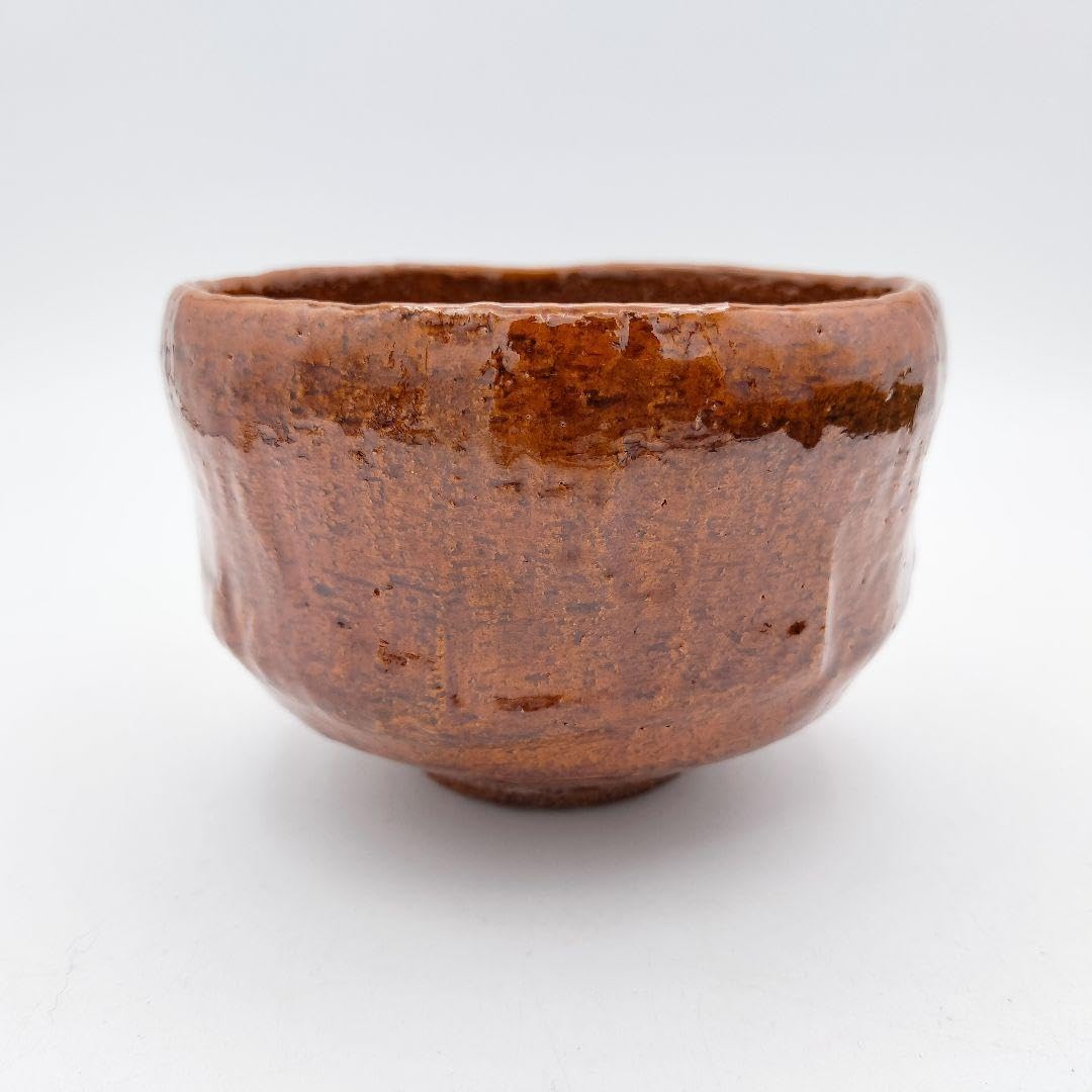 M864 嶋台茶碗 佐々木松楽造赤楽金銀一双 共箱 茶道具