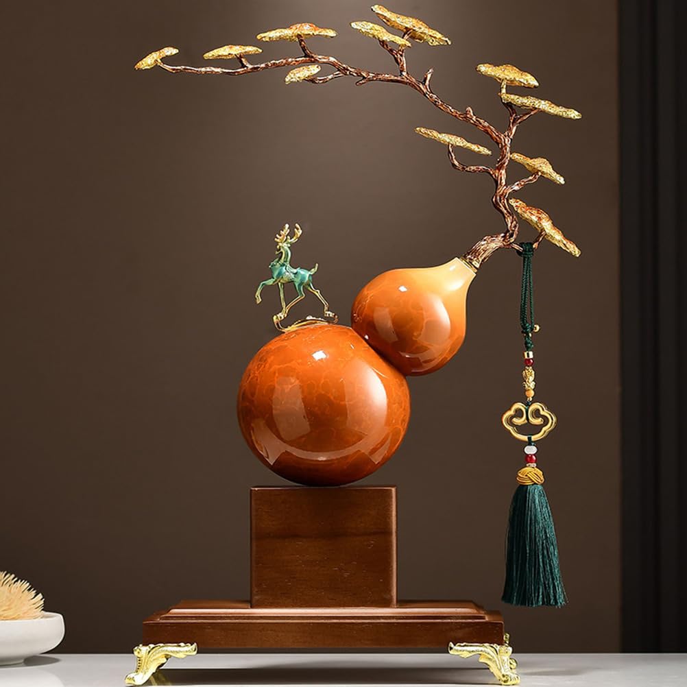 Chińskie Feng Shui z tykwą statua figurki rzeźba dekoracja biurowa w domu dekoracje na blat ozdoby dla bogactwa i sukcesu dla przyjaciół kochanków rodzin,A