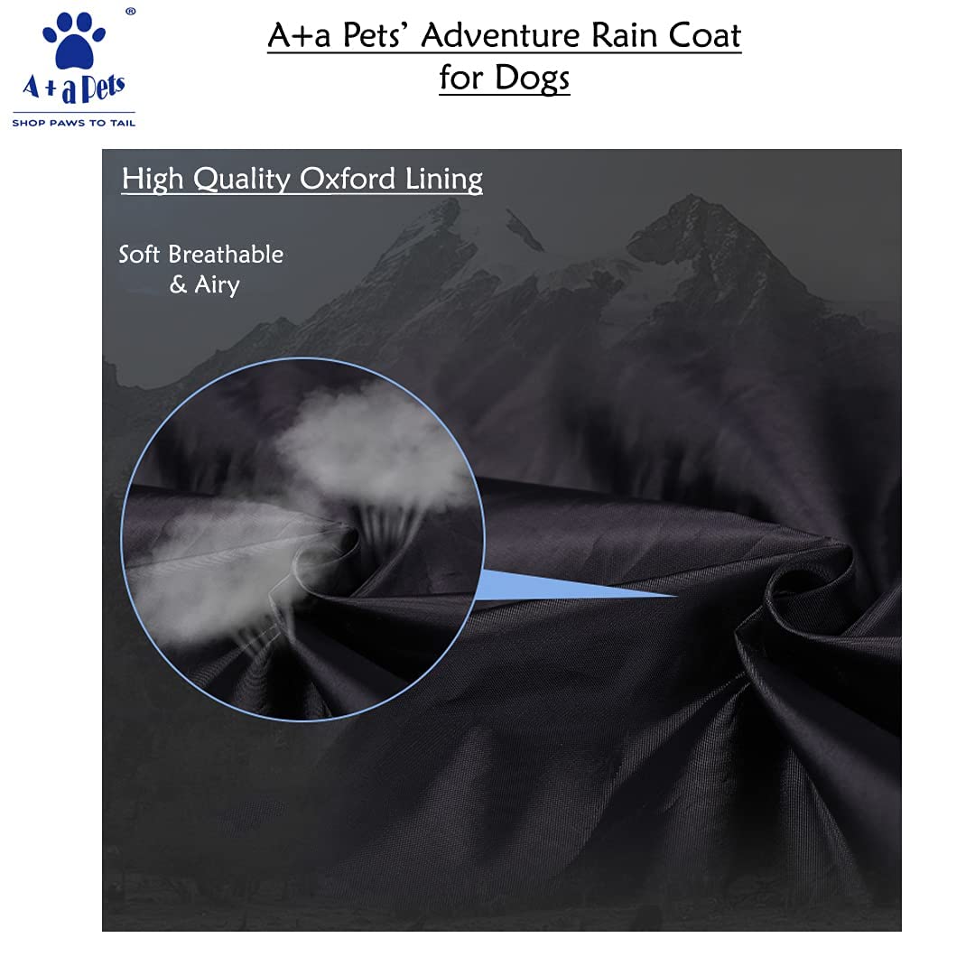 A+a Pets' Adventure Raincoat for Dogs | Easy to Wear | Adjustable Neckline | Reflective Stripes | Breathable Light Weight (L) 4