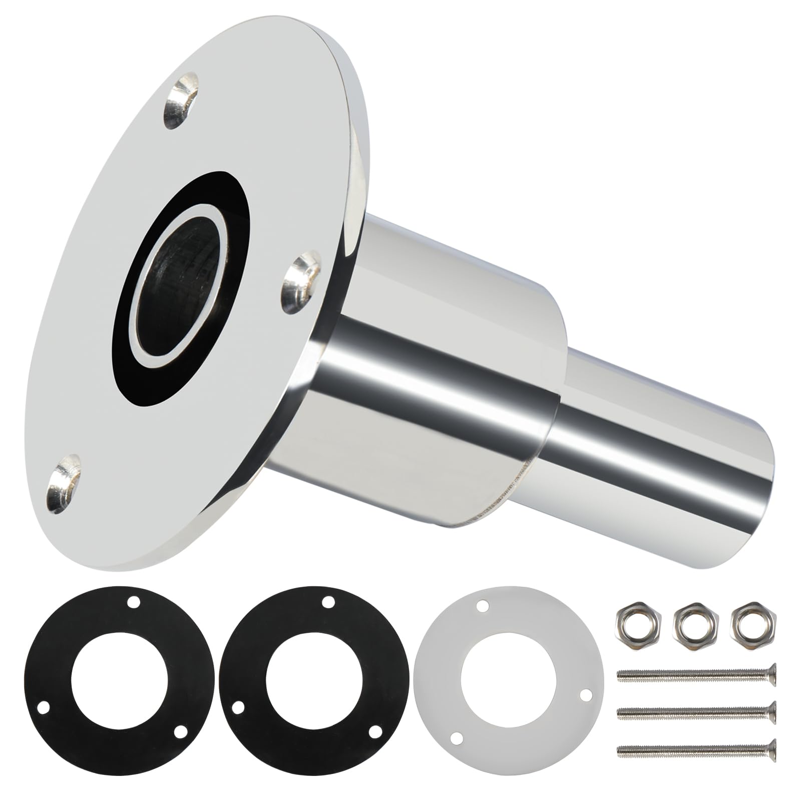 WAYSKA Stainless Steel 316 Thru Hull Exhaust Skin, Fitting 24mm Tube Exhaust Pipe Socket Hardware for Diesel heaters Exhaust Pipe