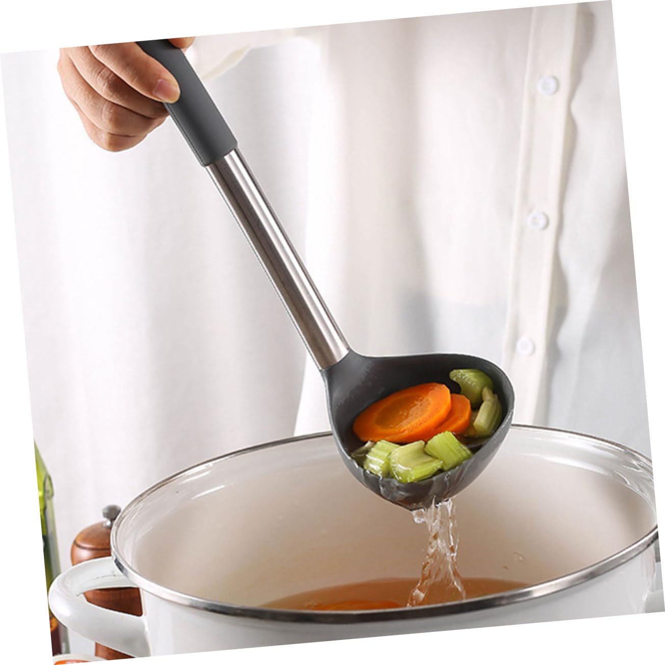 Gatuida Cucchiai da Cucina in Silicone Mestoli per Zuppe e Porridge Utensili da Cucina Antiaderenti e Facili da Pulire