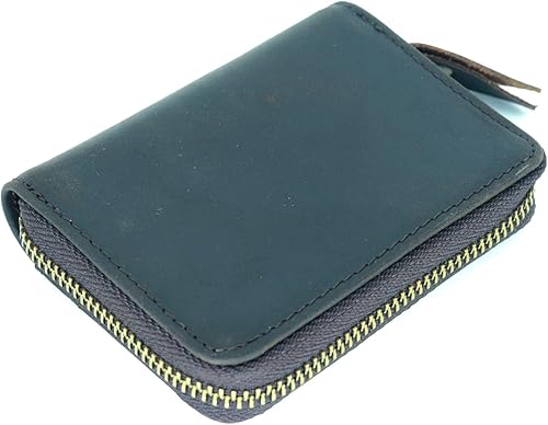 Miniatura 2 de JJNUSA Cartera de cuero minimalista para hombre, tarjetero, regalos desgastados, bolsa con cremallera