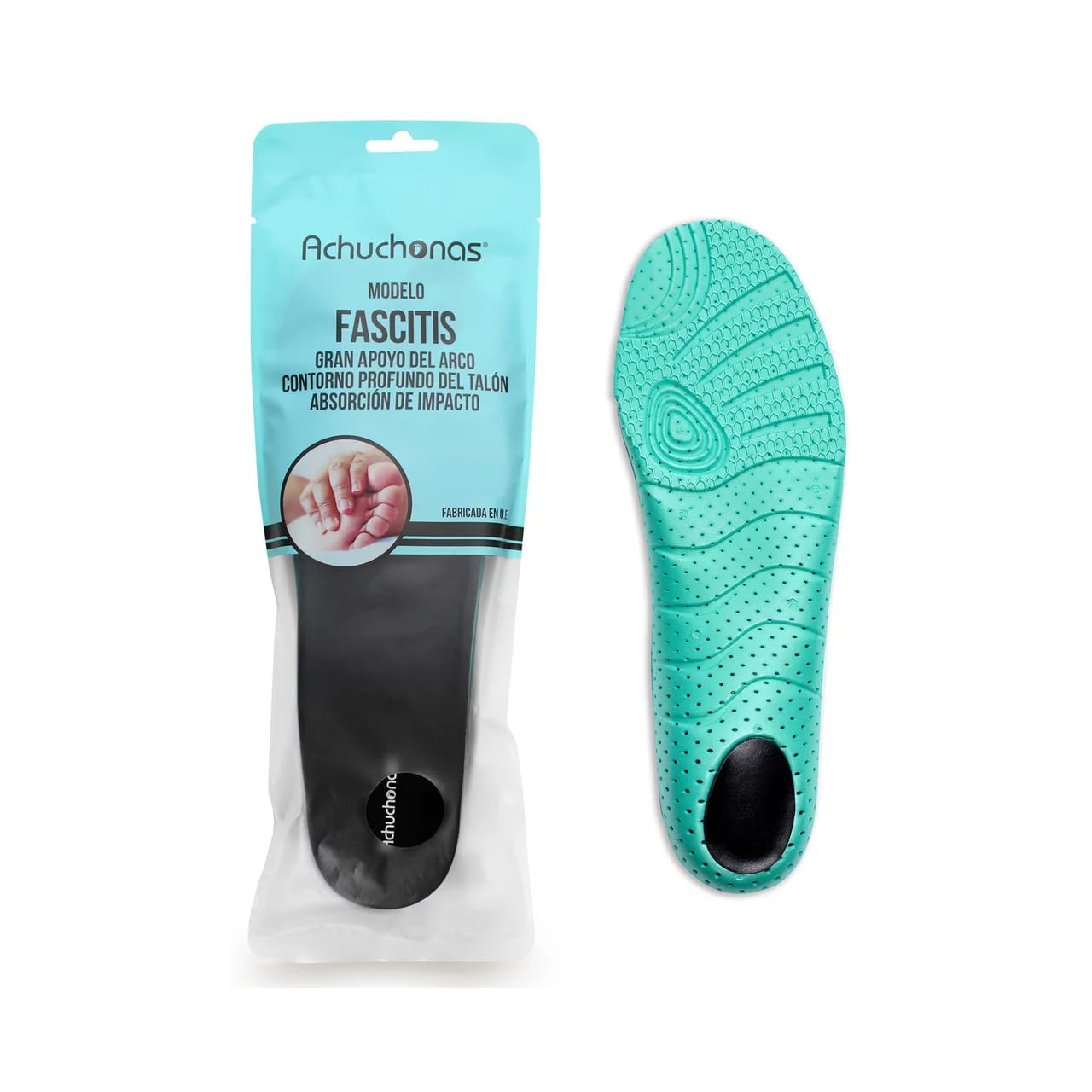 Plantillas especiales para fascitis plantar, talón profundo, talla A 41/42, paquete de 3