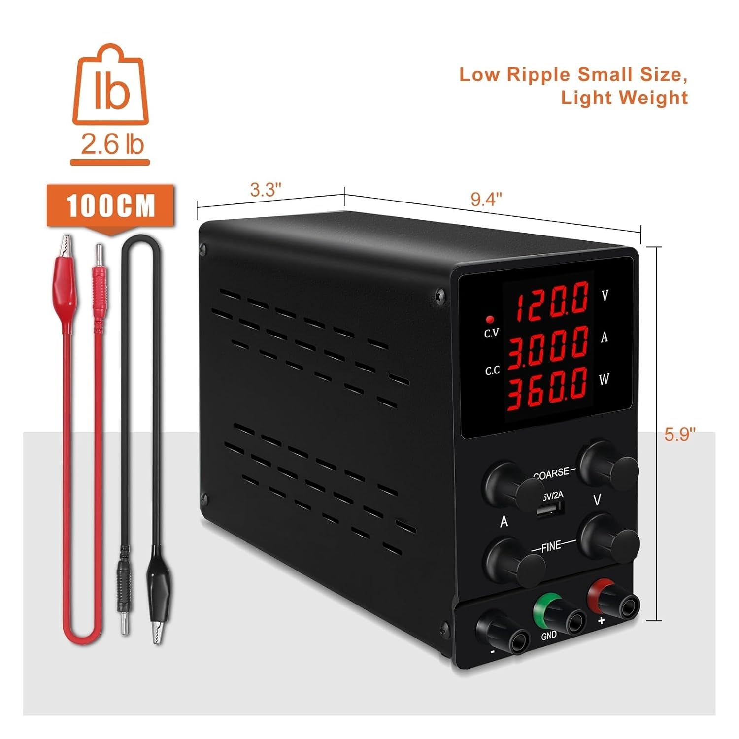 DC電源可変、30V～120Vラボスイッチング電圧レギュレータベンチ電源、修理/テスト用 電子開発 エイジン 低雑音(SPS305)