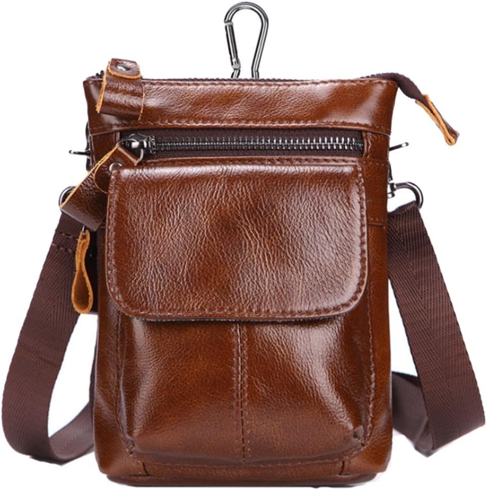 Sacoche à bandoulière en cuir café idéale pour vos voyages et sorties