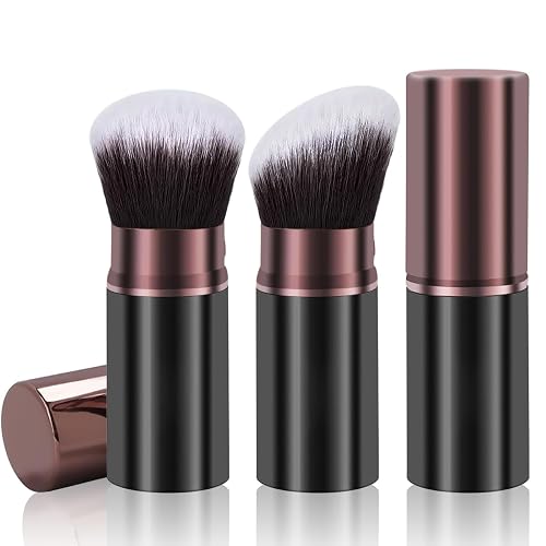 Keriloo Retractable Kabuki Brushes 2 Pack Travel Powder Face Set