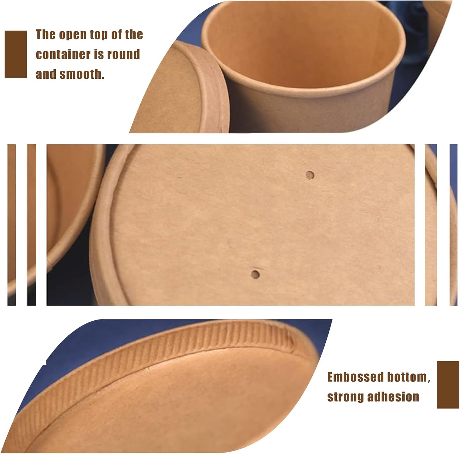 JarThenaAMCS 120 Pack 12oz Kraft Paper Soup Containers with Lids Disposable Ice Cream Pint Cups Microwavable Serving Bowls for Home Restaurant Food Storage