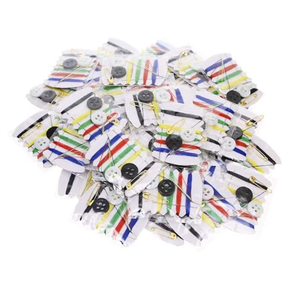 Daily Crafts Small Simple Handy Travel Mini Sewing Kits Thread Repair Emergency Kit with Needles, Threads, Button, Safety Pin for Gift Home Hotel Amenities Necessities (5 pcs)