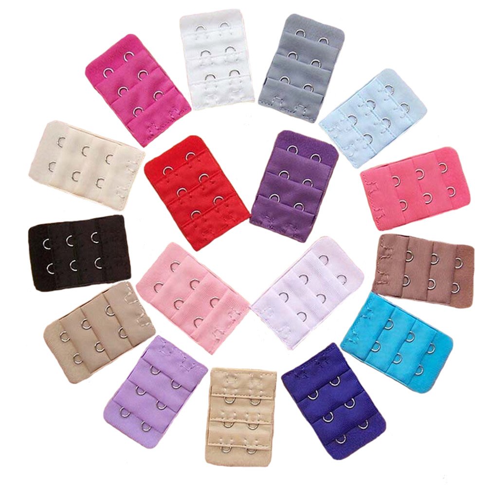 Wowlife15Pcs Women Bra Extender 3 Rows 2 Hooks Bra Strap Assorted Colors