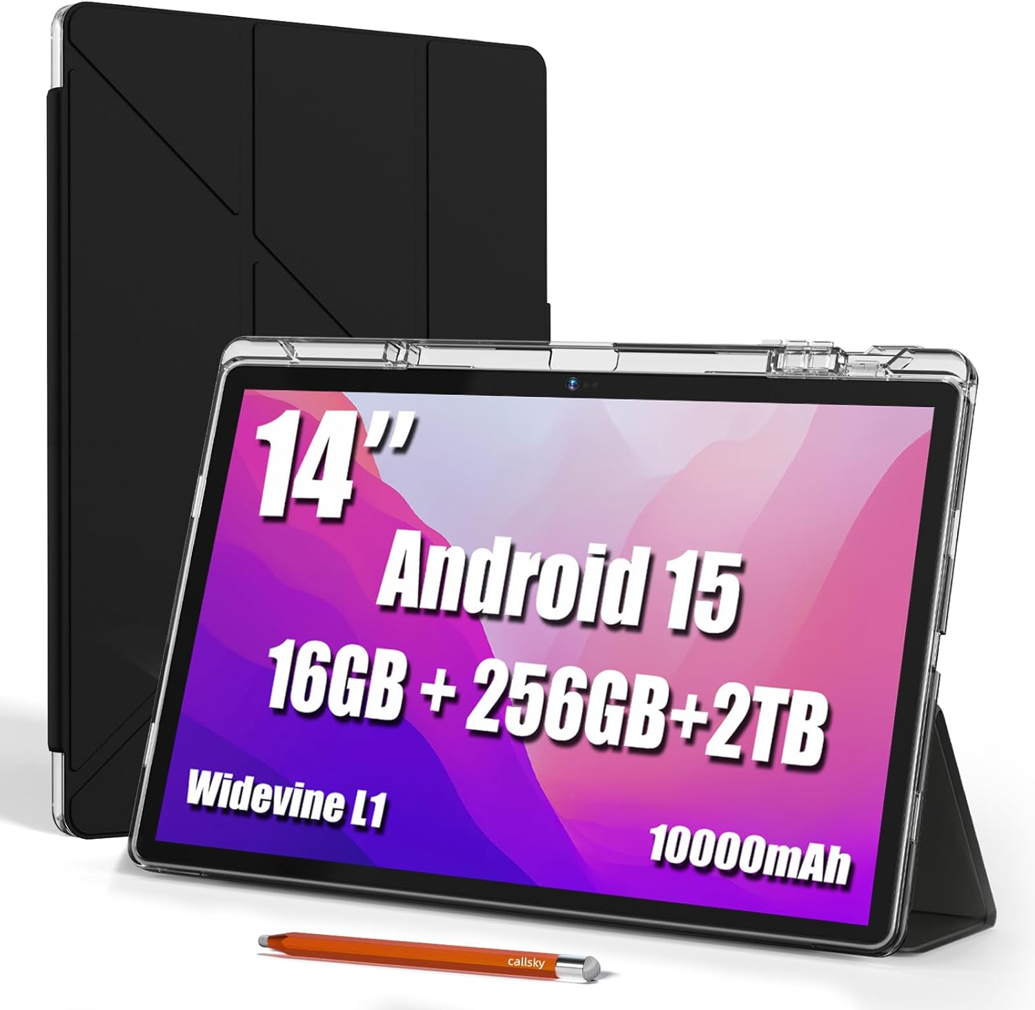 Amazon.com : 14 Inch Tablet, Android 15 Tablet, 16GB RAM+256GB ROM ...