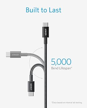 Anker 100W USB C to USB C Cable, 2-Pack Fast Charging Cable (Black,1m)