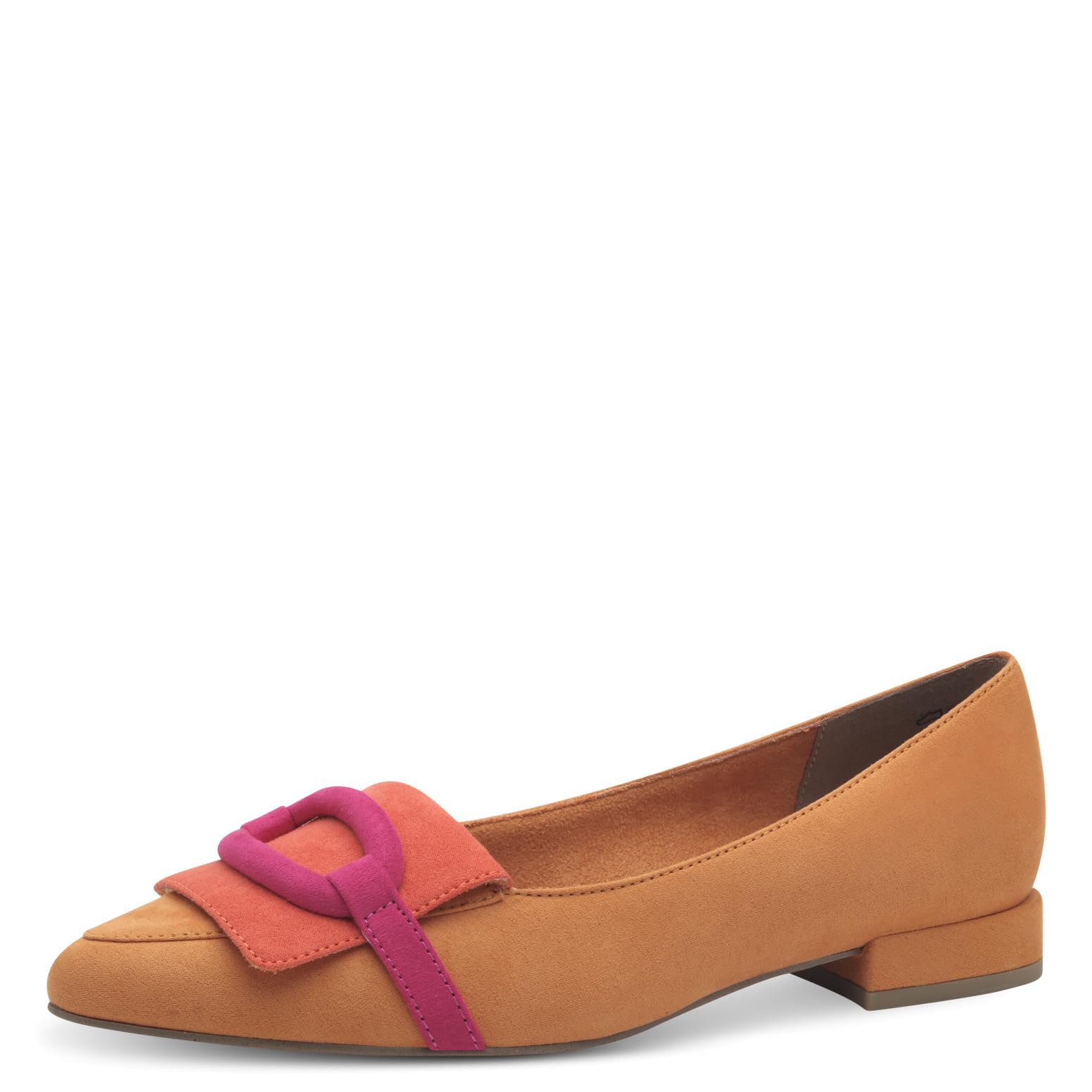 MARCO TOZZI Women's Pointed Ballet Flats Small Heel, Mango Comb, 7 UK