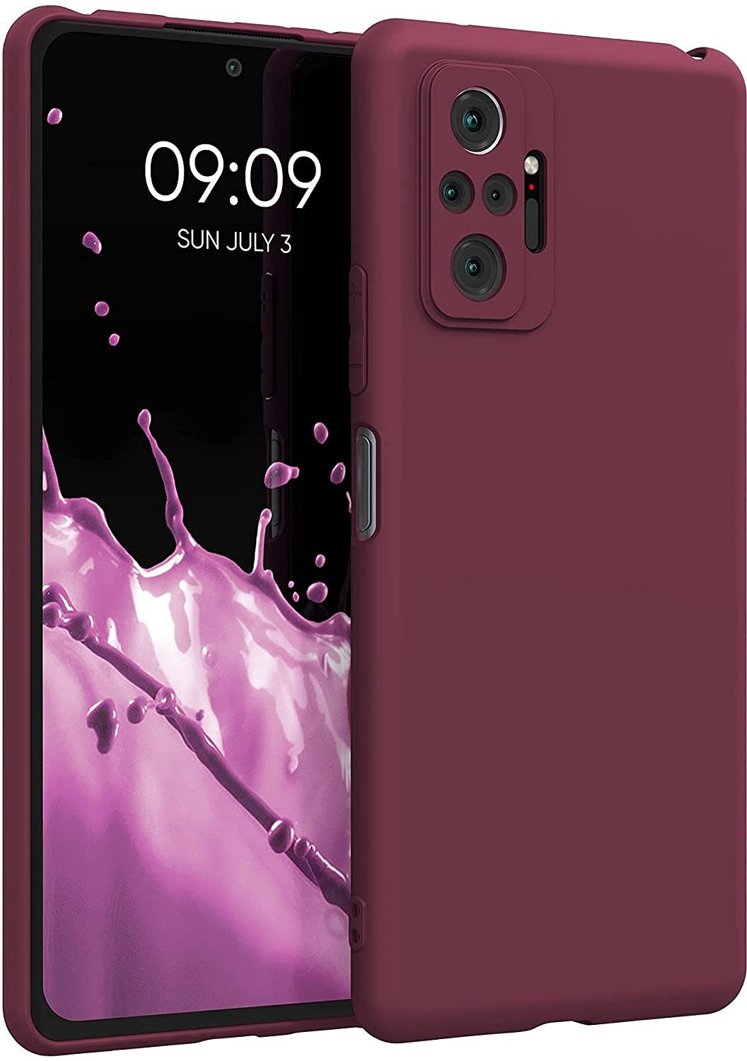 LOXXO® Liquid Silicone Case with Microfiber Coushioning Compatible for Xiaomi Mi 11X Pro Shockproof Slim Back Cover, Gel Rubber Full Body Protection - Wine Red