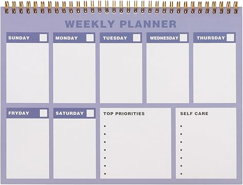 Skycase Bloc de notas de planificador semanal, bloc de planificación sin fecha con horario diario, 50 hojas de calendario semanal para el trabajo,