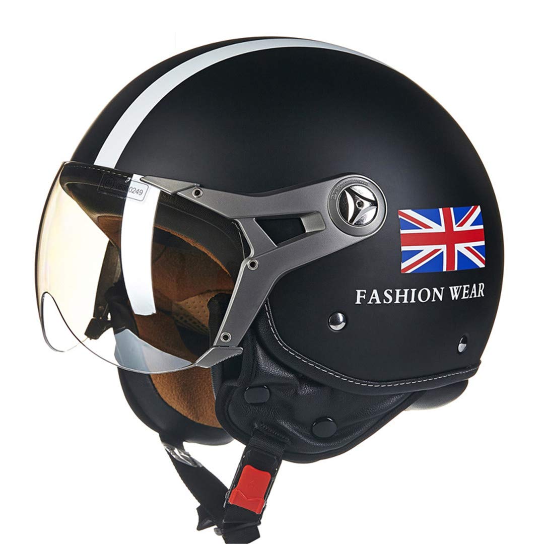 Manufanoongs Motorcycle Helmet Retro Vintage Casco Moto Cruiser Chopper Scooter Motorbike 3/4 Open Face Helmet