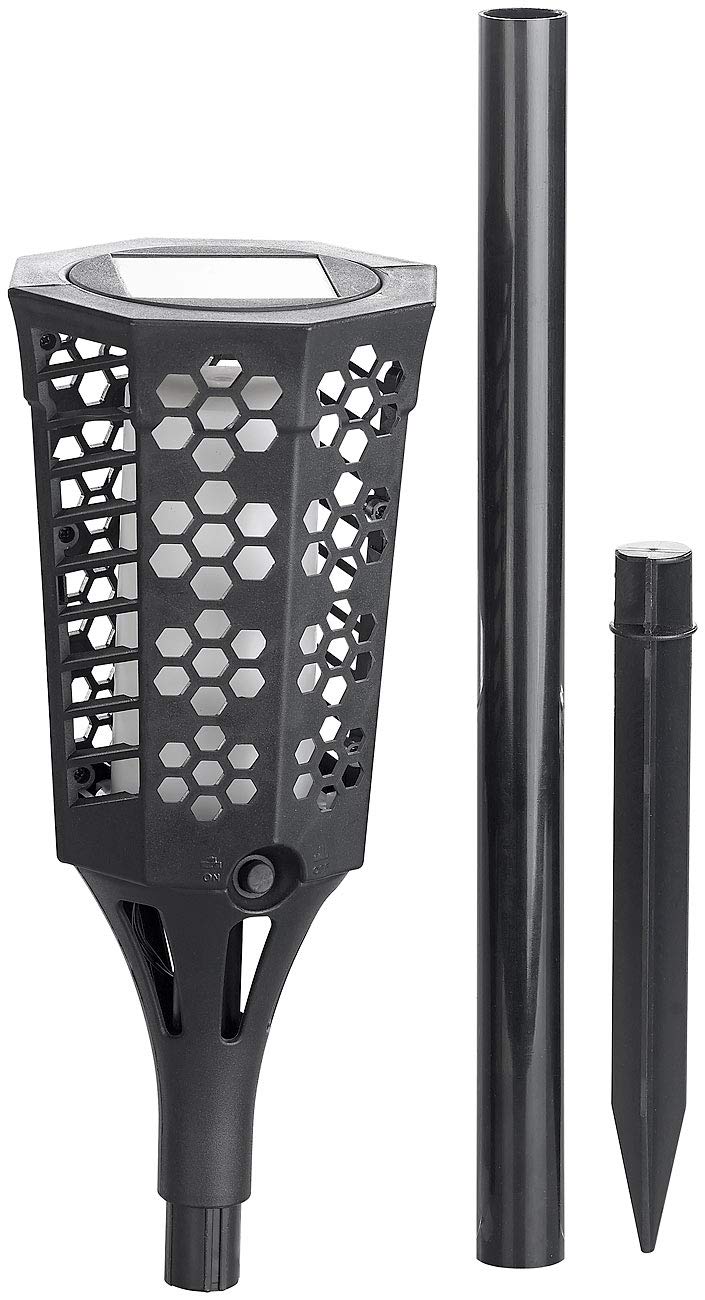 Lunartec Fackel Solarleuchten: 8er-Set LED-Solar-Gartenfackeln mit Flammen-Effekt und Akku, 78 cm (Solarlampen Garten Fackel, LED-Solarleuchte)