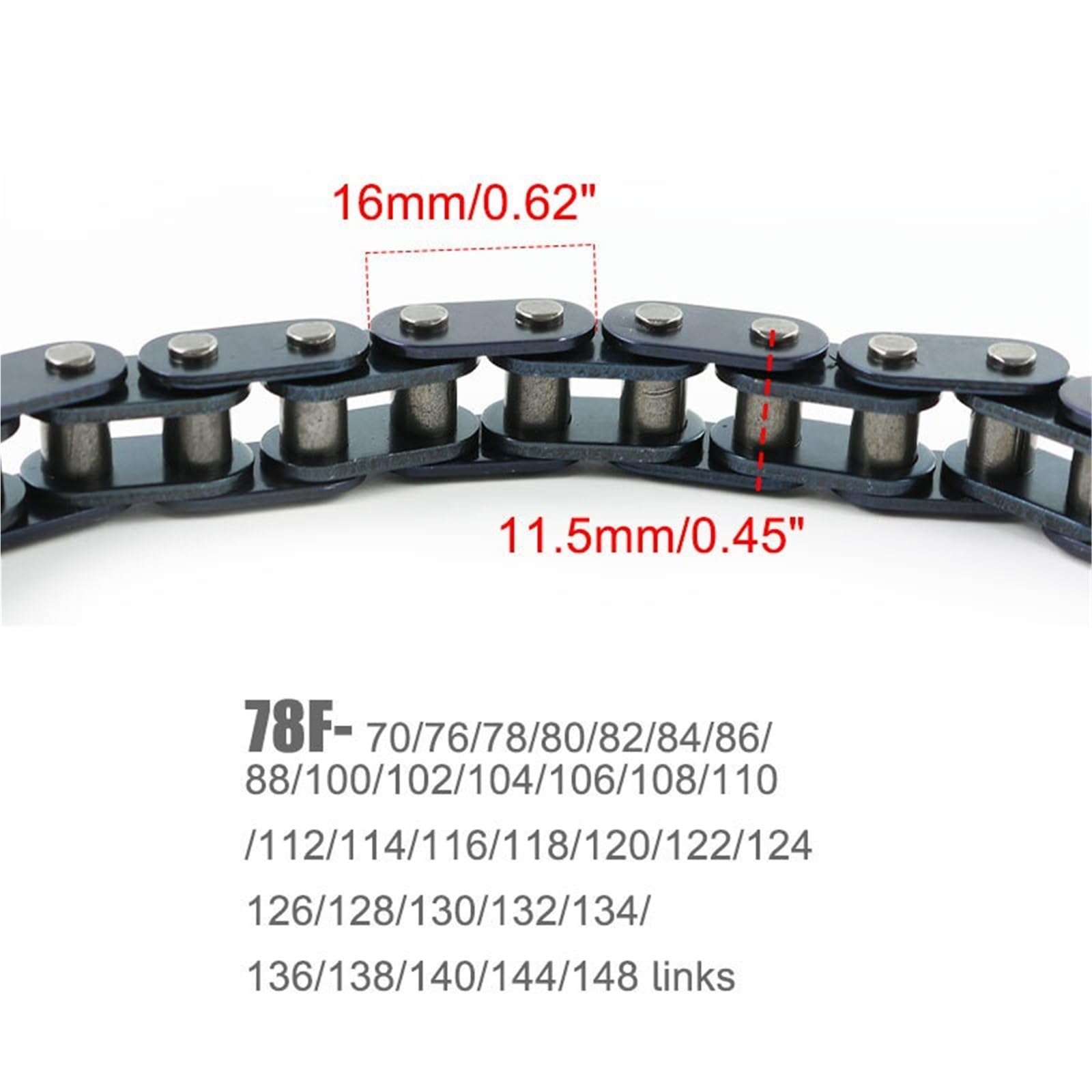 Łańcuch Motocyklowy T8F 70-122 Ogniw