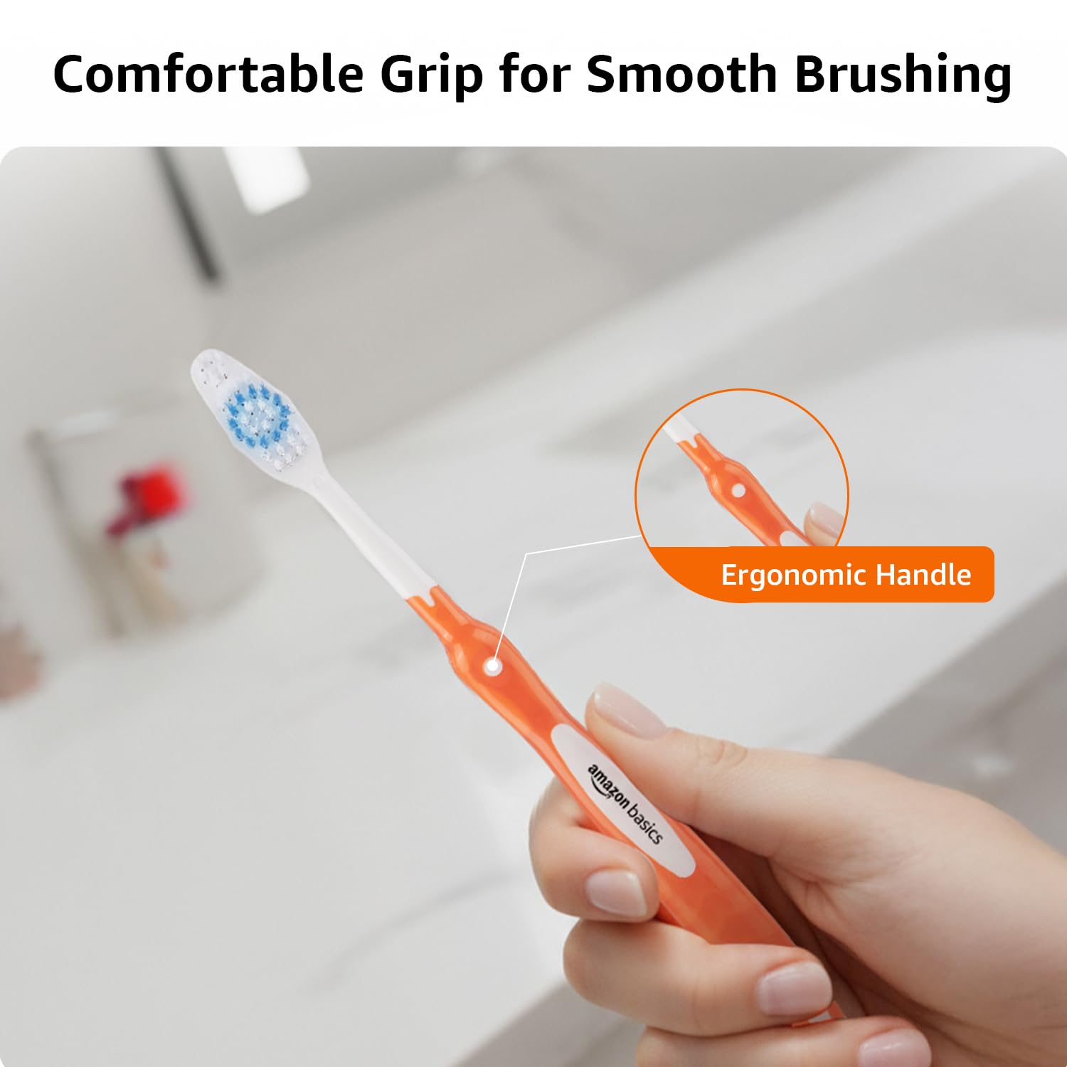 Amazon Basics Orbit Toothbrush for Adults, Multicolour | 12-Count (4 × 3 Packs) | Soft Polished Bristles for Cavity Protection, Deep Cleaning & Gentle Gum Care | Made in India 2
