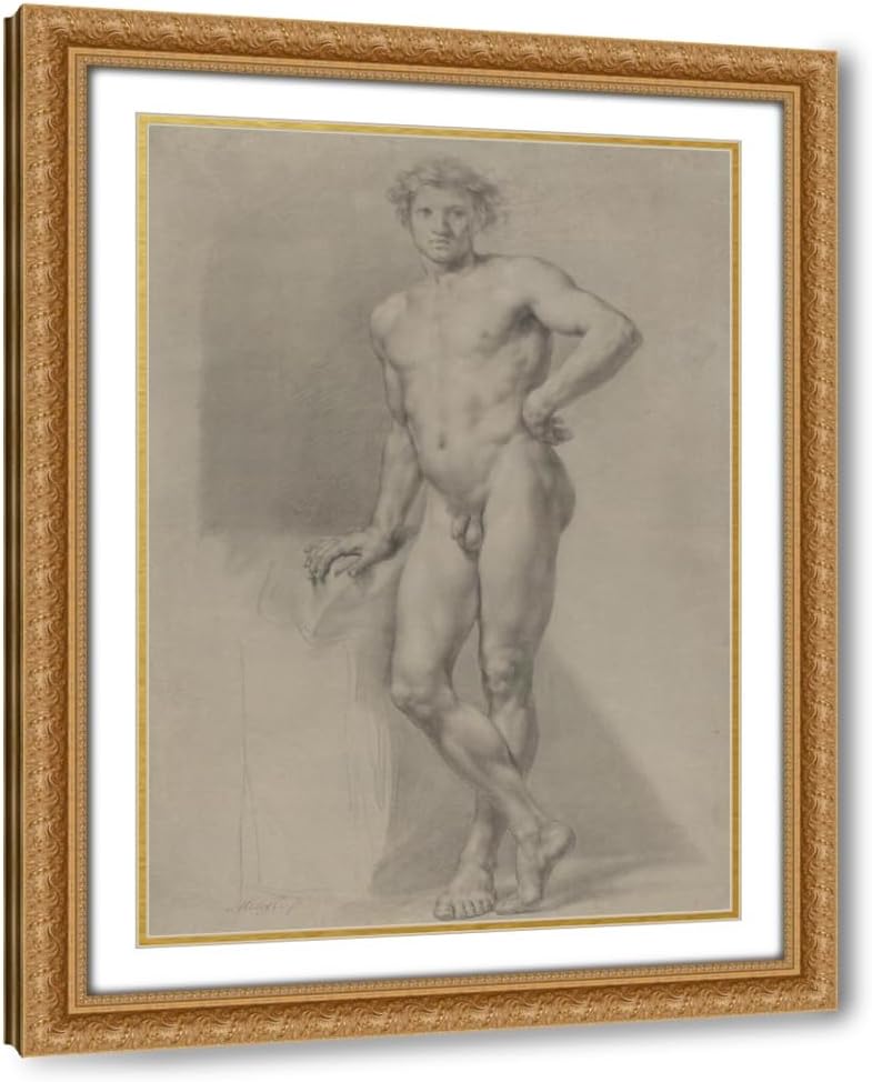 ArtDirect Male Nude Study Custom Framed Art Print Giclee Print or Canvas Options with Various Sizes and Customization by Anton Raphael Mengs