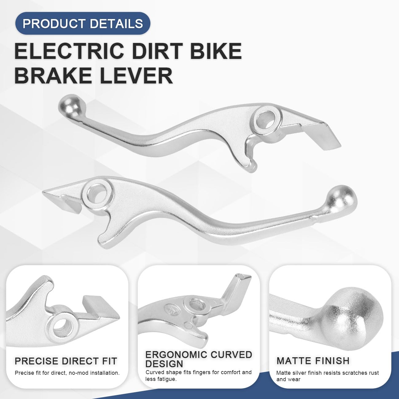 Leva del freno a mano per Tutto Tuttio Soleil 01 E Bike Maniglia del freno sinistra e destra per bici elettrica Ebike Parti del motociclo Alluminio Argento