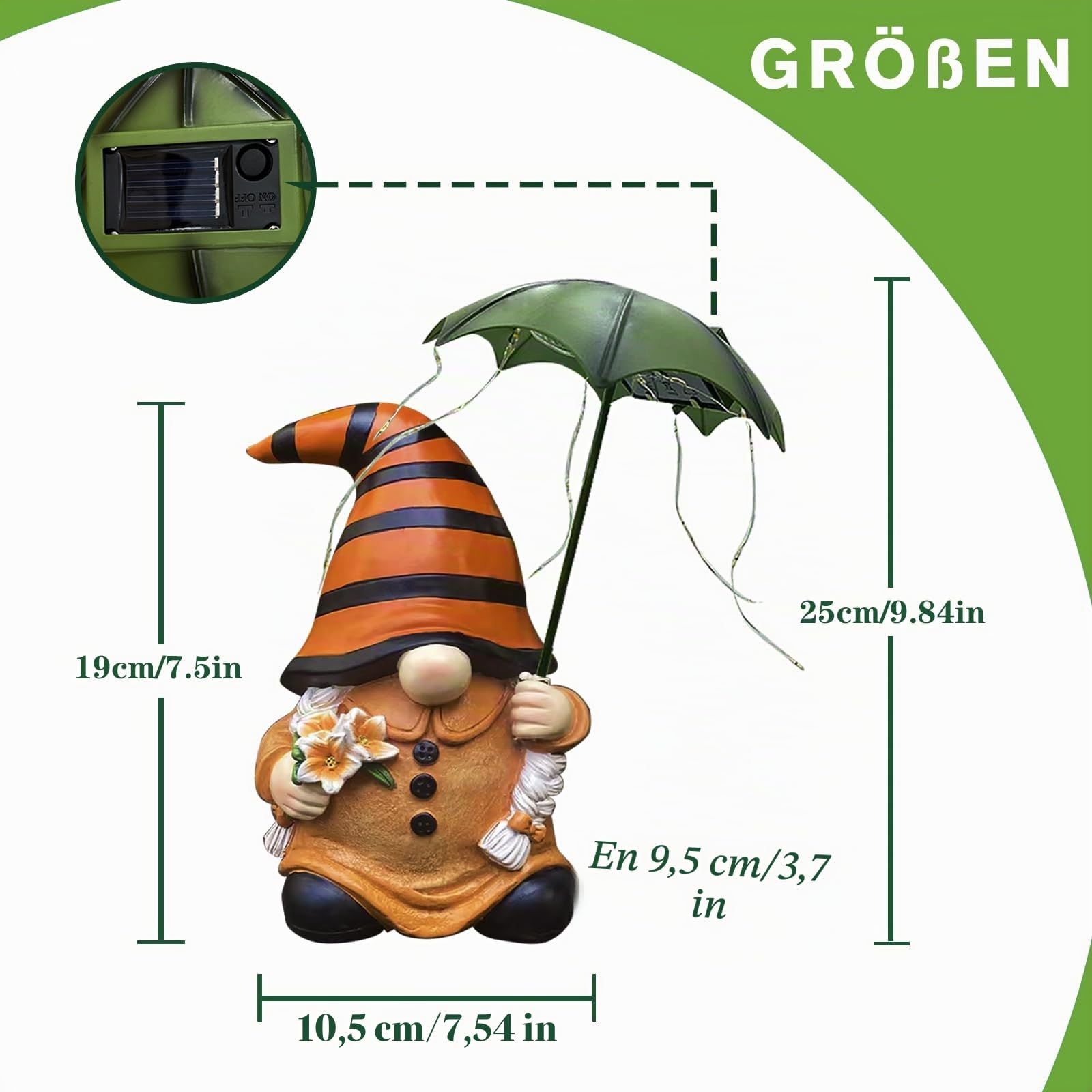 Nain de jardin solaire amusant - Lifemet - Résine - Jaune - Nain de jardin - Décoration extérieure - Résistant aux intempéries - Cadeau pour la cour, le balcon, la