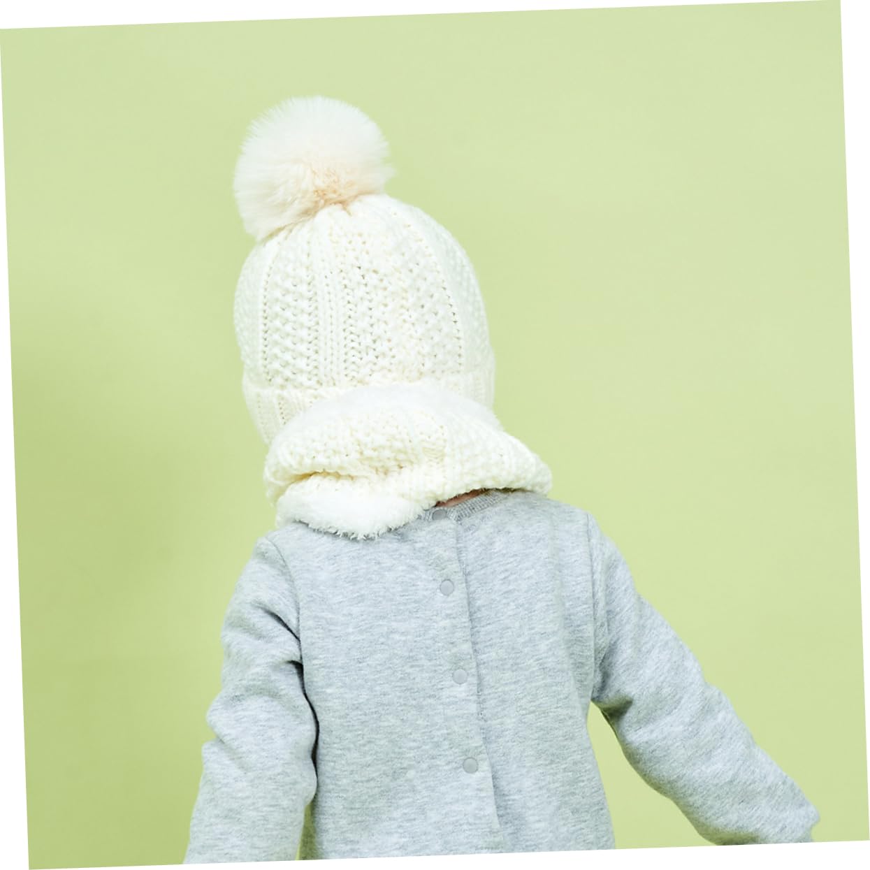 COLLBATH Warm Knitted Hat for Children Fashion Hat Neckerchief Boys and Girls Adorable White