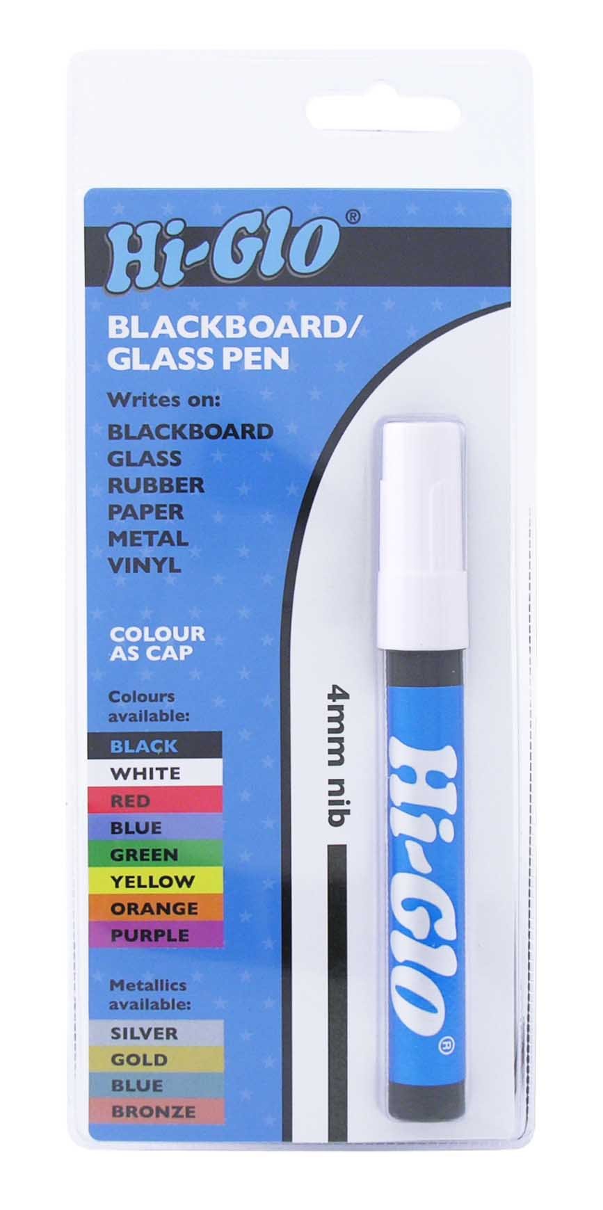 Hi-Glo4mm Blackboard, Glass and Mirror Marker - Black