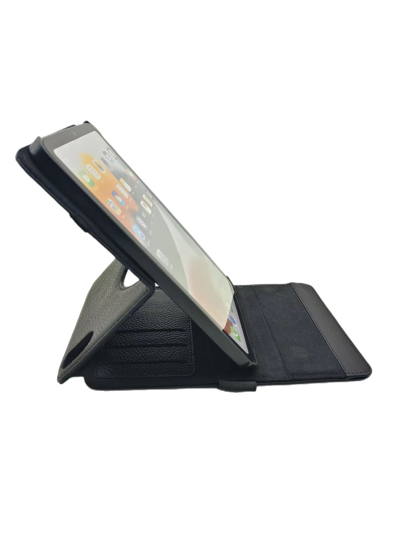Crystal Pilot Flip Pad (kompatibel mit Mini iPad_6) Premium Vollnarbenleder Flight Kneeboard mit Metallschnalle