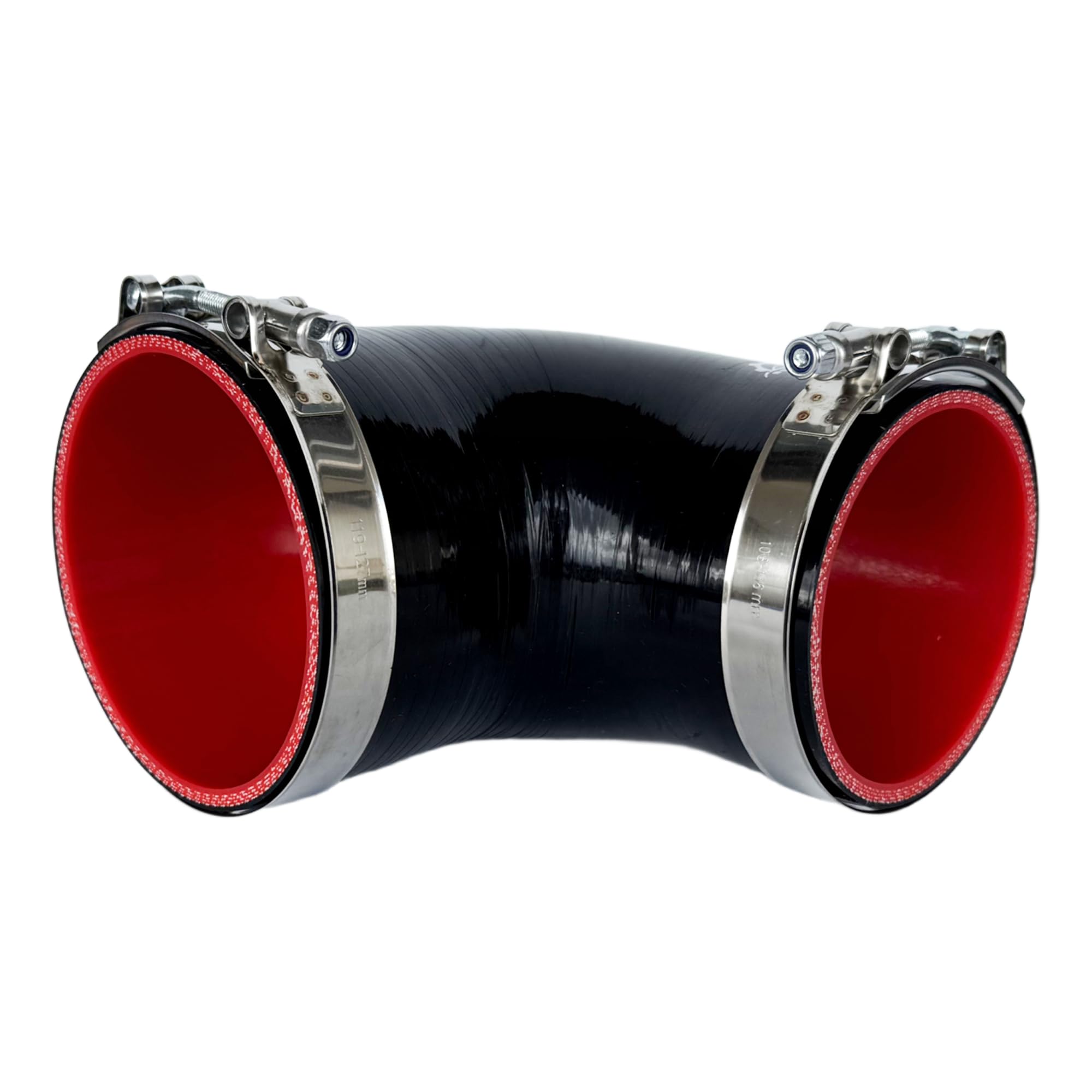 Acoplador de codo de 90° de silicona con abrazadera de perno en T de acero inoxidable, diseño reforzado de 4 capas de alta temperatura para turbo/intercooler/tubería de admisión/hidráulico industrial
