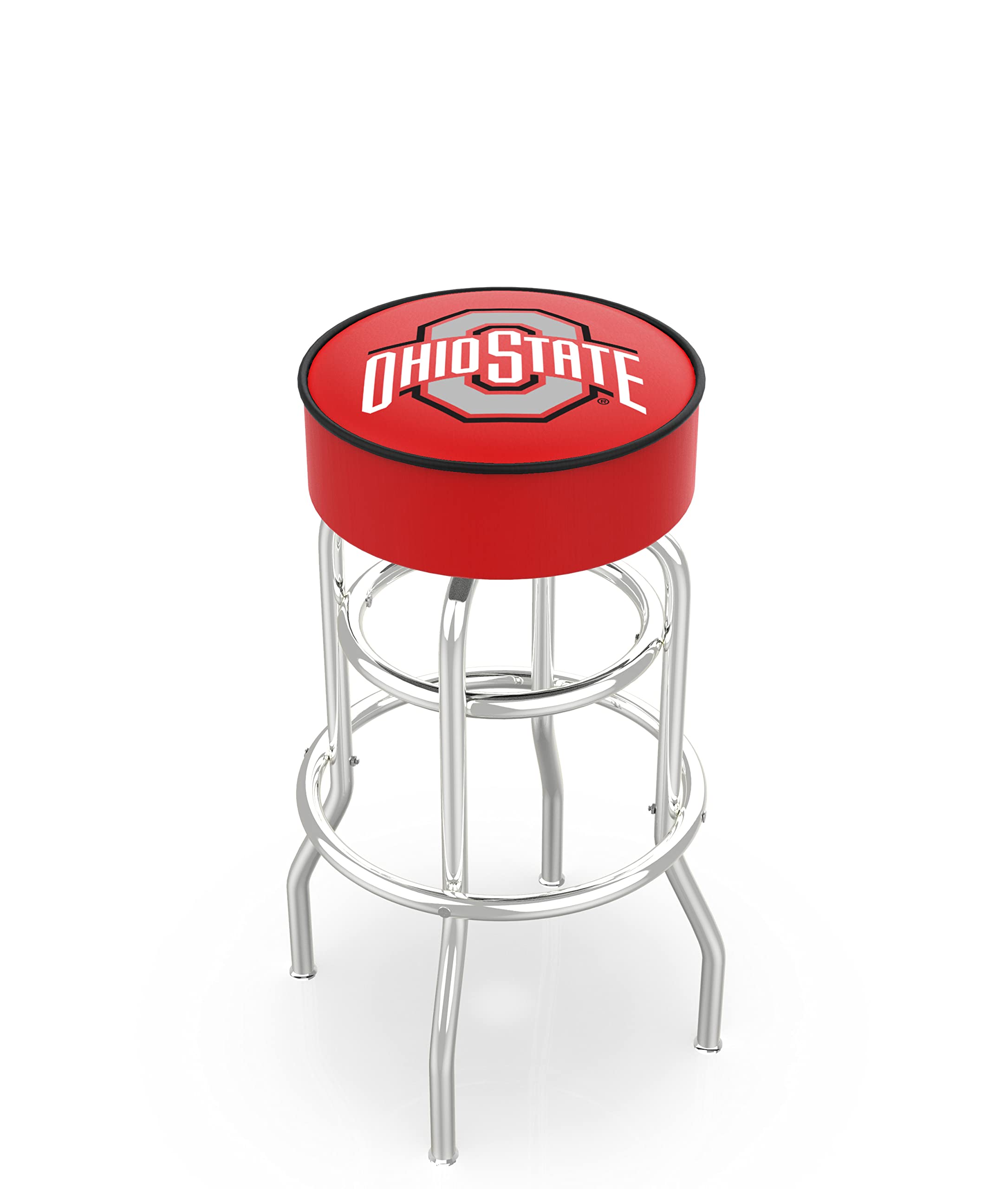 Chrome Bar Stool Penn State 25" Double Ring Swivel Bar Stool With