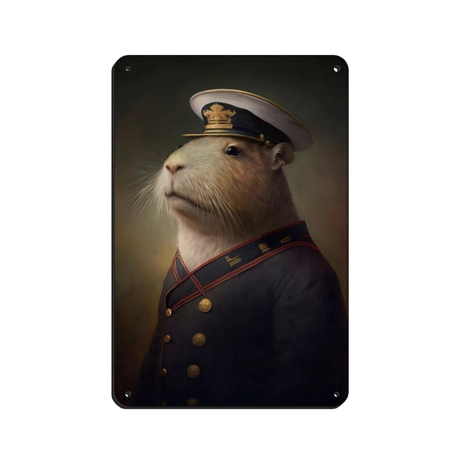 Lxwnze 20L X 30W Cm Capybara Sailor Vintage Poster Retro Poster Metal Tin Sign Chic Art Retro Iron Painting Bar People Cave Cafe Family Garage Poster Wall Decoration 8X12inch(20X30cm)