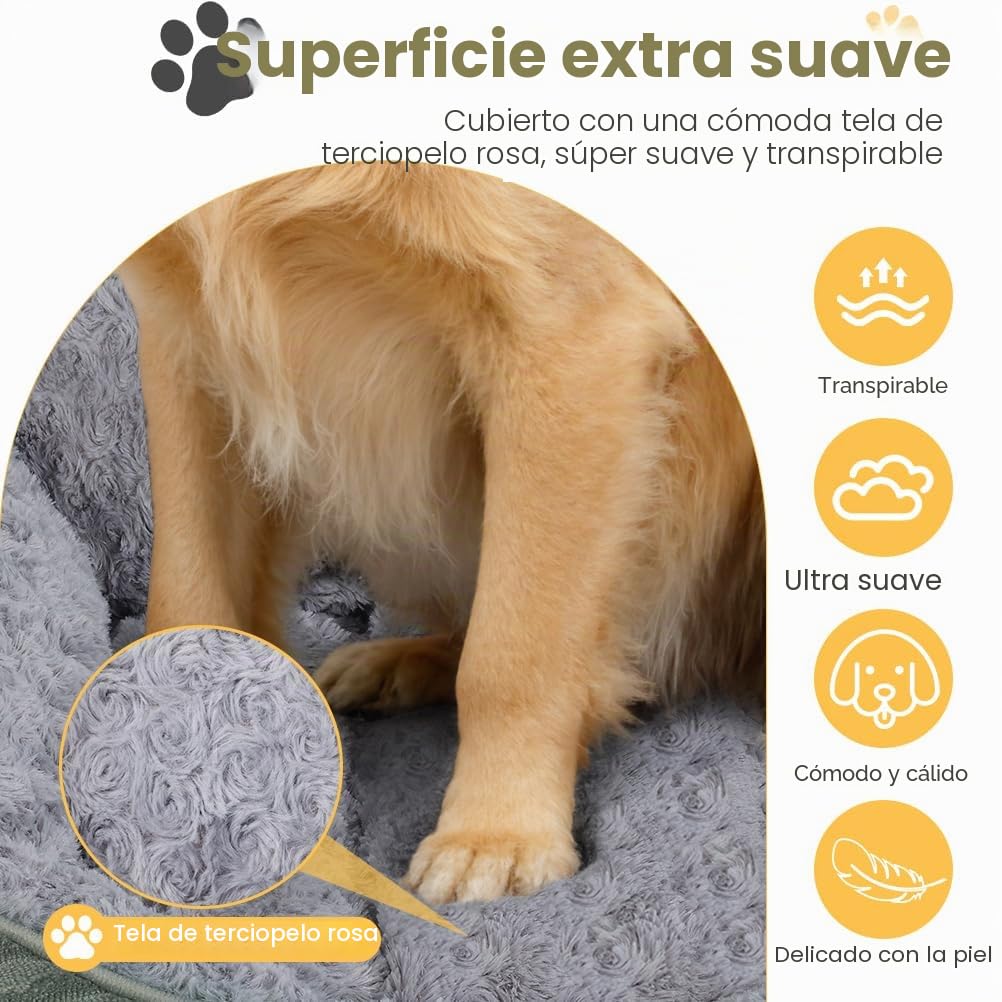 KYG Cama para Perros Medianas, Cama Perro Lavable, Cesta para Perros Mullida, Colchón para Perro Suave y Cálido, 75 x 64 x 19cm