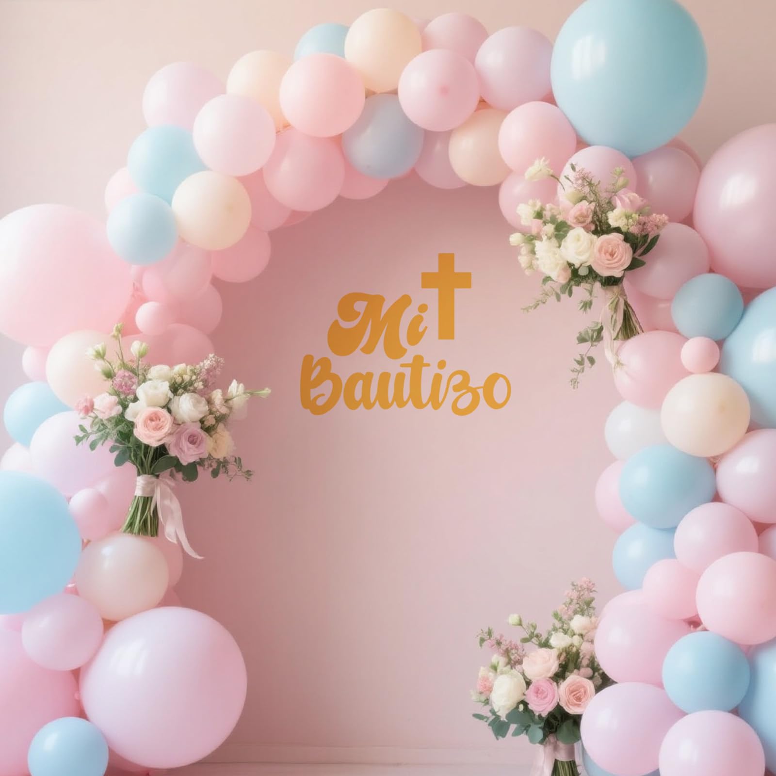 Gold Mi Bautizo Wall Decal Stickers