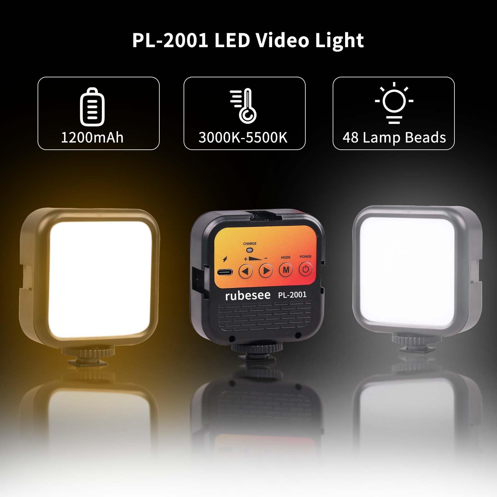 LEDビデオライト rubesee PL-2001 写真撮影用ポータブルライト Amazon | LEDビデオライト - rubesee PL-2001 写真撮影用