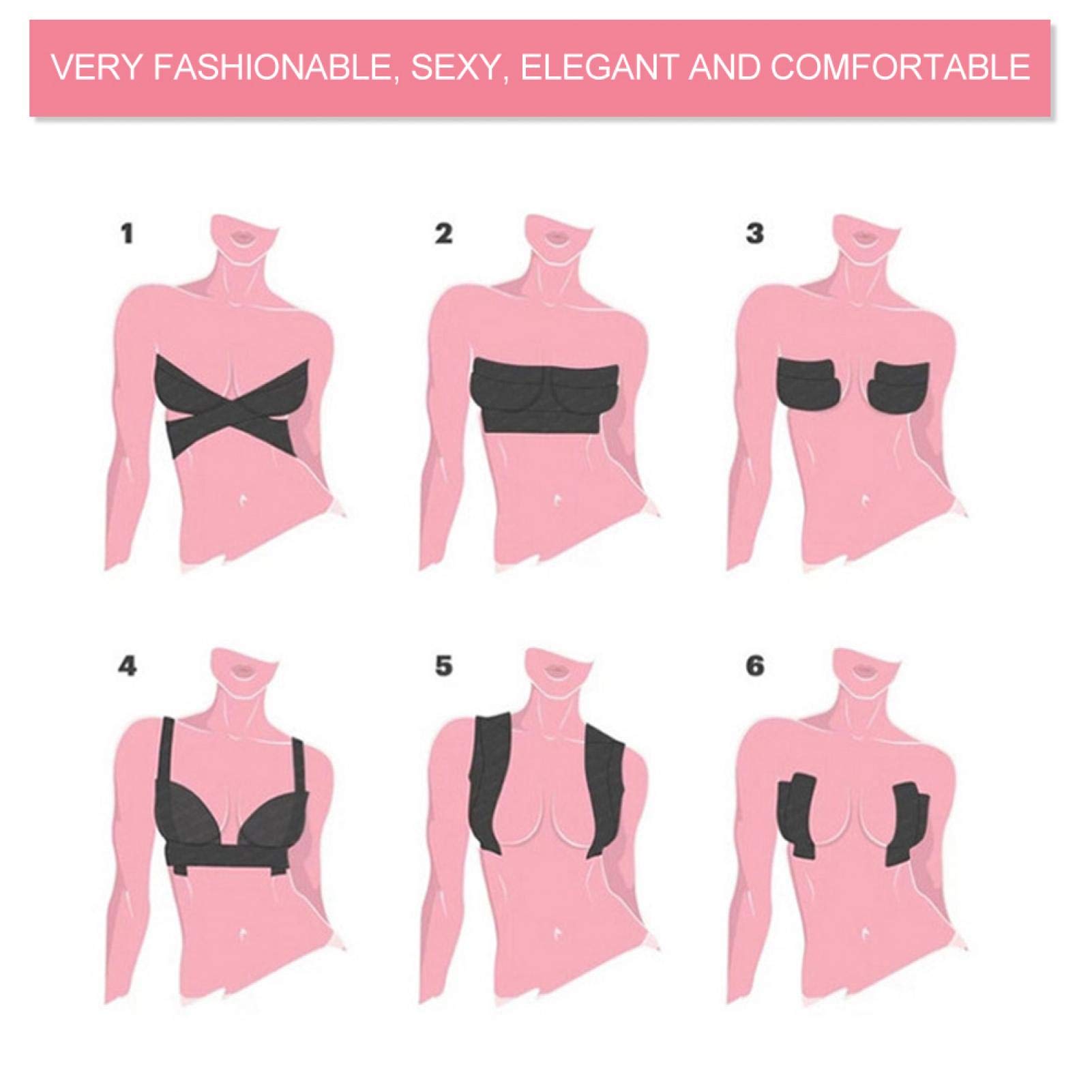 Boob Tape Adhesive Boob Push Up Tape for A-E Cup for Bra Tape (Color)