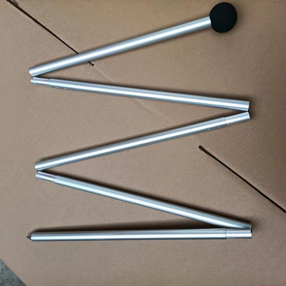 Aluminium Teleskopstangen, faltbare Zeltstangen für Camping, Strandmuschel & Sonnensegel, leicht, robust & verstellbar - Schutzkappe, ideal als Markisenstange oder Ersatz-Zeltstange (2 m spitzer Kopf)