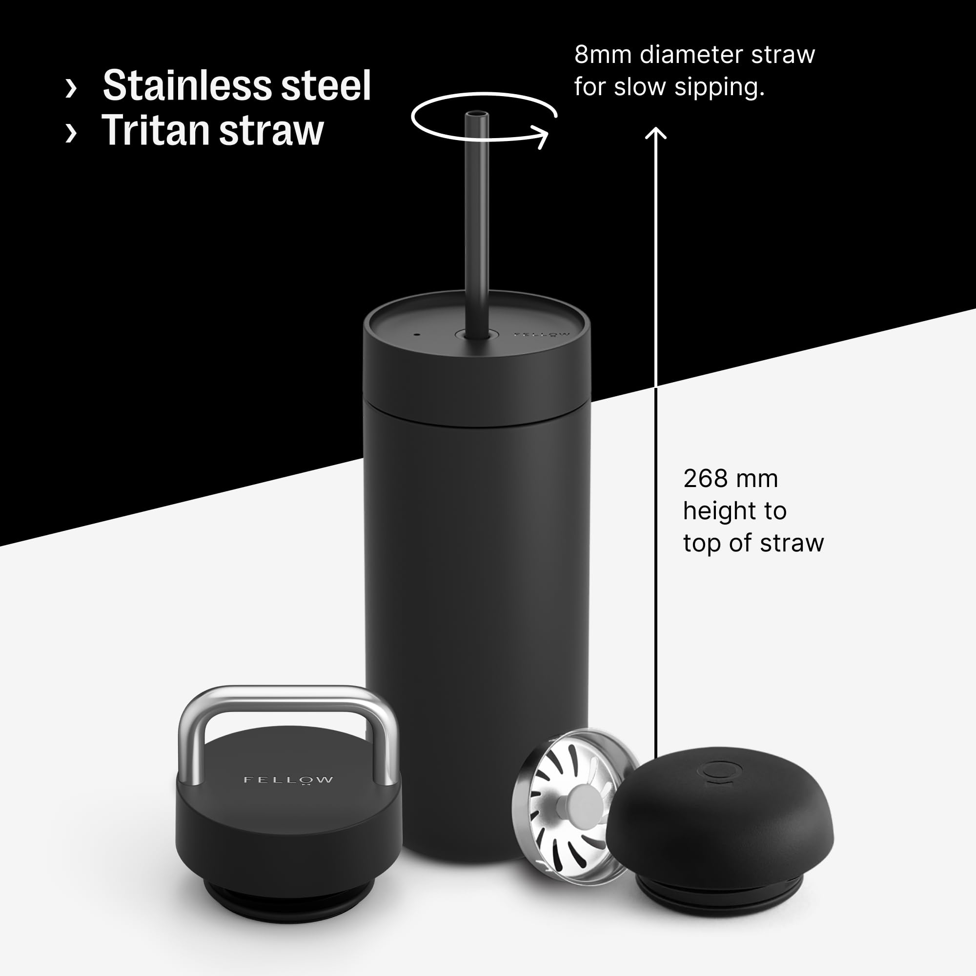 Fellow 16 oz Carter Bundle (3 in 1) Travel Mug with Carry Handle, Move & Cold Lids with Straw, to-Go Coffee Tumbler - Image 4