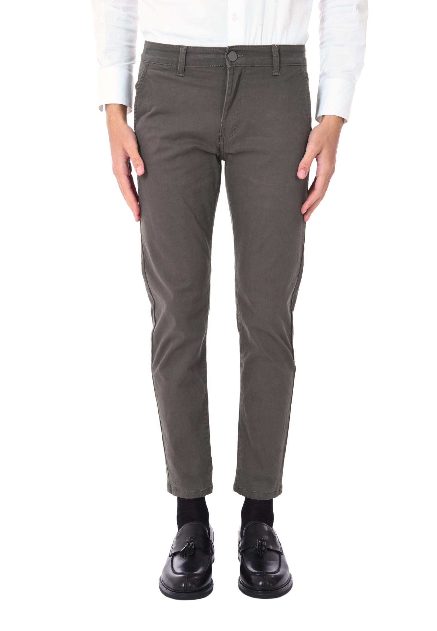 Ciabalù Pantaloni Uomo Invernali Eleganti in Cotone Caldo Tinta Unita Regular Fit Occasioni Formali e Quotidiane da Lavoro per Ufficio