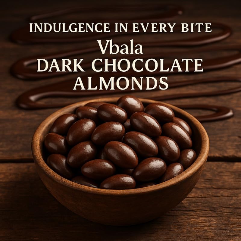 Image of Vbalaa Dark Chocolate Almonds 300g | Premium Natural Snack | No Added Preservatives | Nutritious & Delicious | Perfect for Gifting & Healthy Snacking Dry fruits