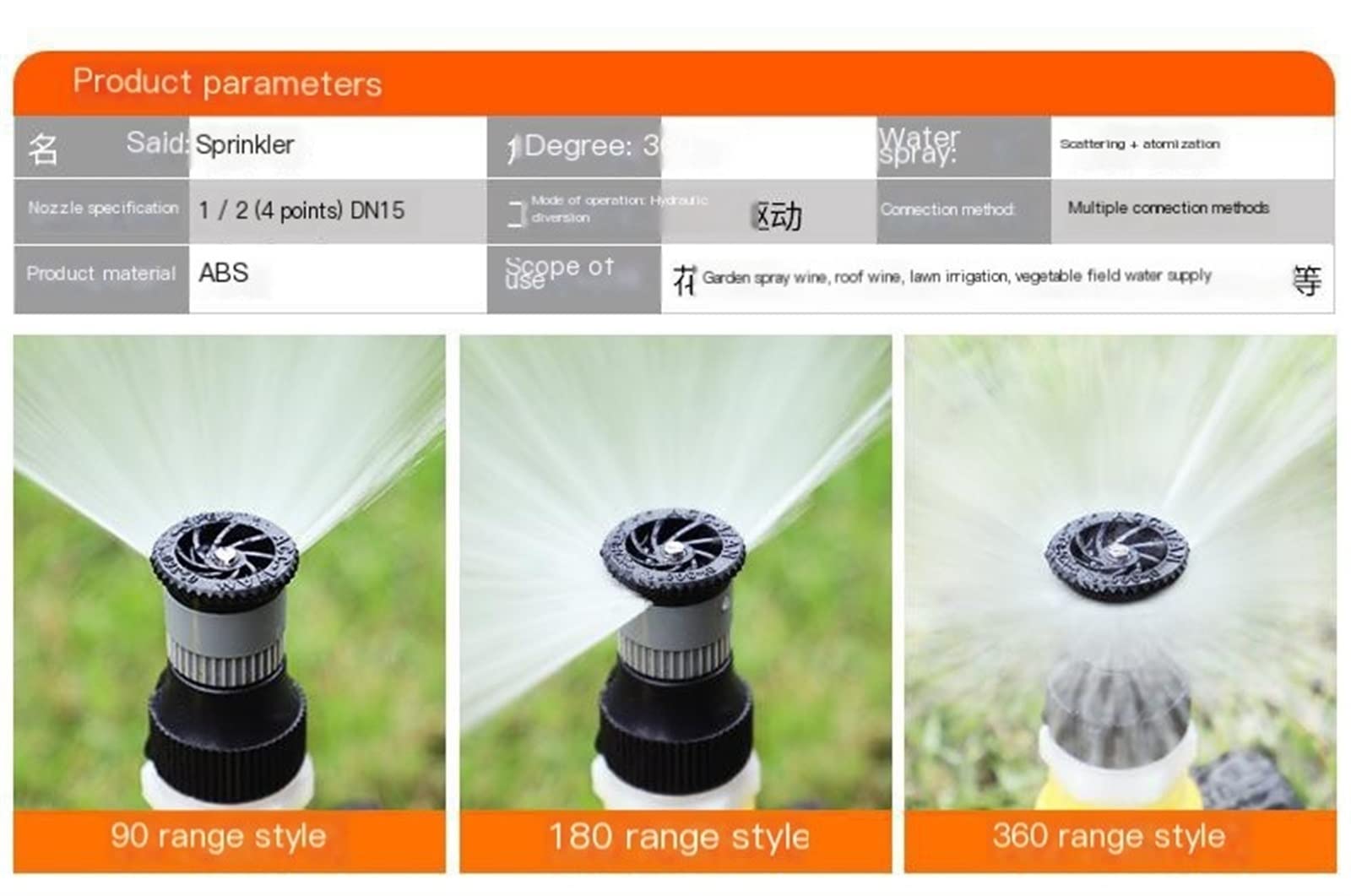 Vergrabener Rasensprinkler – 1,9 Cm Wippe, 360° Drehbar, Automatisches Heben, ABS, Reichweite Bis 13,7 M